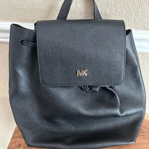 Michael Kors black leather backpack